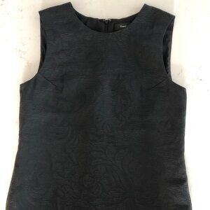 Theory C Aster Jacqua Sleeveless Scoop Neck Lined Floral Top Black Sz S NWOT